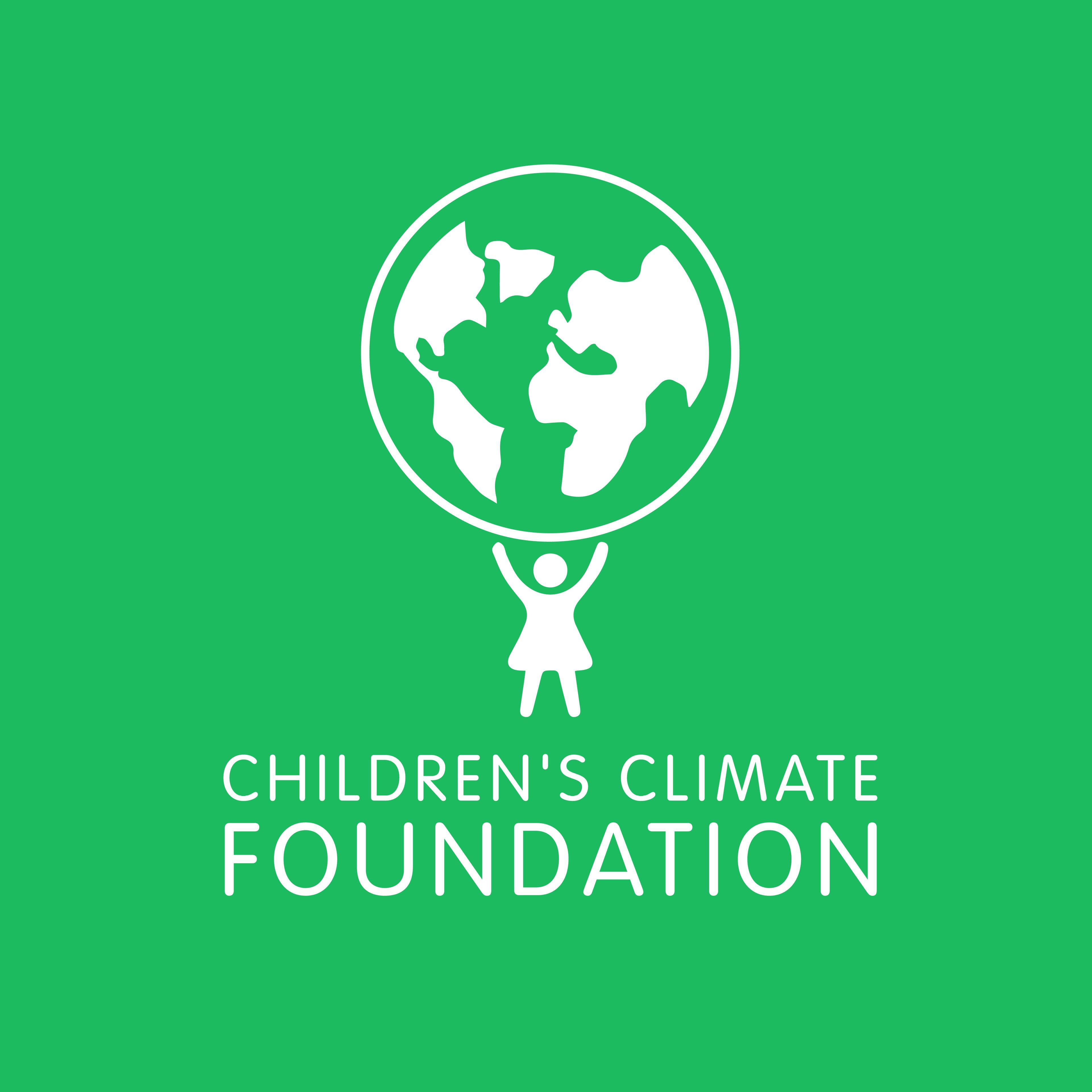 Children's Climate Foundation logo vit green