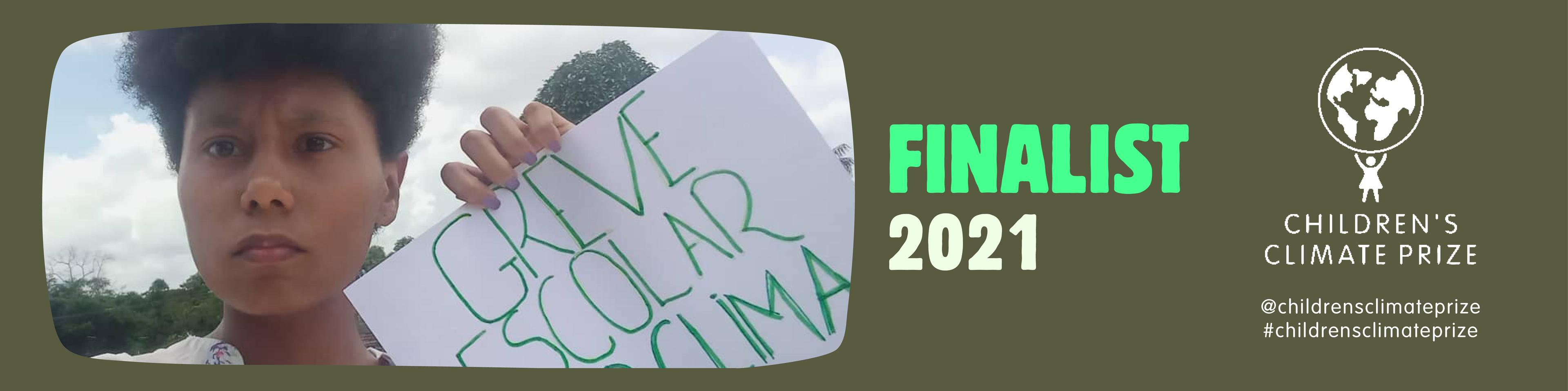 TE banner Fernanda, finalist Children's Climate Prize 2021